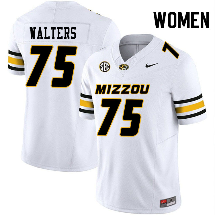 Women #75 Mitchell Walters Missouri Tigers College Football Jerseys Stitched-White